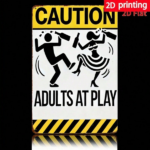 CIFbuy Funny Vintage Metal Wall Sign 8x12 Inch, CAUTION ADULTS AT PLAY Humorous Silhouette Iron Plaque, Retro 2D Flat Wall Art Decor, N TikTok, TikTok, Silhouette Iron Plaque, Retro 2D Flat Wall Art Decor Self-pickup Logiopics - Image 8