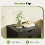 5-Drawer Portable Storage Cabinet on Wheels for Office, Bedroom & Home Organization, Black(Shipment from Walmart) - Image 3