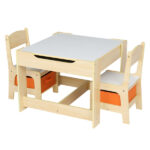 Children's Wooden Table And Chair Set With Two Storage Bags (One Table And Two Chairs) - Image 8