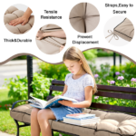 Outdoor Bench Cushion, 63 × 20 × 4 Inch, Tufted Waterproof Swing Cushion with Ties, for Patio Bench or Window Seat - Image 5