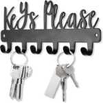 CIFbuy Sleek Single Hook Wall Key Holder Modern Black iron Key Organizer for Entryway Office Home (TikTok, temu pick-up service)