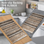 Three-piece kitchen rug set, non-slip and washable, abstract pattern kitchen hallway rug, soft and comfortable, suitable for sinks, floors, entrances, hallways and bathrooms. - Image 4