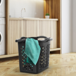 2 Bushel Plastic Laundry Basket with Silver Handles, Black, 2 Pack (Shipment from Walmart) - Image 5