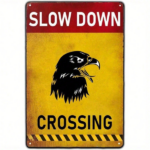 CIFbuy Slow Down Bald Eagle Crossing Vintage Metal Sign, Retro Warning Plaque, Waterproof Rust-Proof Art Wall Decor For Home Bar Pub Re TikTok, TikTok, b Re Self-pickup Logiopics - Image 8