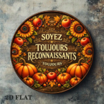 CIFbuy 1pc 8x8in Autumn Harvest 2D Flat Round Sign, "" Harvest 2D Flat Round Sign, Flat Round Sign, Vintage Thanksgiving Pumpkin Sunflower Plaque TikTok, , temu Self-pickup Logiaqics - Image 3