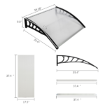 Same Code 29975683 HT-100 x 96cm Household Application Door & Window Rain Cover Eaves Black Holder - Image 5