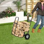 Firewood Cart 220LBS with Large Wheels, Fireplace Log Rolling Caddy Hauler, Wood Mover Outdoor Indoor Storage Holder Rack, Heavy Duty - Image 14