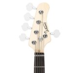 [Do Not Sell on Amazon] Gjazz Electric 5 String Bass Guitar Full Size Bag Strap Pick Connector Wrench Tool Transparent Yellow - Image 5