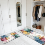 Three-piece kitchen rug set, non-slip and washable, abstract pattern kitchen hallway rug, soft and comfortable, suitable for sinks, floors, entrances, hallways and bathrooms. - Image 7