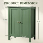 Forest Green MDF Painted with Vertical Stripes, 60*30*80cm, Double Door Bathroom Vanity - Image 10