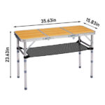 Outdoor Folding Camping Table, 3ft Portable Pinic Table with 3 Adjustable Height, Small Aluminum Foldable Lightweight Patio Side Table with Carry Handle for Outdoor Indoor Hiking Camp BBQ Beach - Image 7