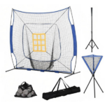 Blue Portable Baseball Practice Net Set with 7.5x7ft Catcher Net Ball Caddy Batting Tee - Hitting Pitching Batting Catching Equipment - Image 3