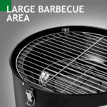 Vertical Steel Charcoal Smoker, Heavy Duty Double Layer Round BBQ Grill for Outdoor Cooking, Black - Image 15