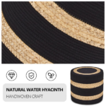 Round Pouf Ottoman Natural Seagrass Pouf Footrest, Foot Stool for Bedroom Living Room | Accent Seat Temu - Image 3