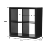 4 Cube Storage Organizer, Solid Black - Image 3