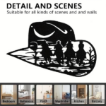 CIFbuy Aluminum Western Cowboy Hat Silhouette Wall Art Decor Country Theme Home Decoration Gift(TikTok, temu pick-up service) - Image 6