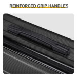 ABS Trolley Case 20in 24in 28in 3PCS Suitcase Set Vertical Striped Frosted Case Suitcase Black - Image 8