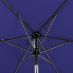 9ft Patio Umbrella, Outdoor Market Umbrella with Push Button Tilt, Crank Handle, 6 Sturdy Iron Ribs, UPF 50+ Waterproof Polyester Canopy, KD Design for Garden, Deck, Backyard, Poolside, Navy Blue - Image 9