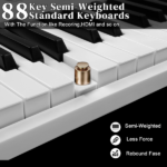 88 Key Folding Piano Semi-Weighted Standard Keyboards Digital Piano with Dual-tube X-Shape Stand MIDI Bluetooth, Handbag Headphone for Piano Lover White color - Image 4