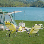 63*70*99cm Heightened Oxford Cloth Silver White Aluminum Tube Bearing 100kg Beach Chair Yellow - Image 17