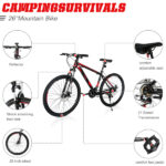 26 Inch 21 Speed ​​Explorer Red Black Mountain Bike - Image 13