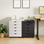 5-Drawer Portable Storage Cabinet on Wheels for Office, Bedroom & Home Organization, Black(Shipment from Walmart) - Image 4