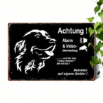 CIFbuy 1Pcs Waterproof Rustproof Metal Security Sign 8x12 Inch Black White Dog Pattern Video Surveillance Warning Plaque Frameless Iron TikTok, TikTok, Self-pickup Logiopics - Image 3