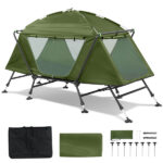 Collapsible camping tent with an integrated cot - Image 2