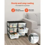 100L 6 Storage Drawers, Sturdy Organizer , Clear Storage Bins for Office, Craft Rooms, and Home Organization (Shipment from Walmart) - Image 5