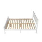 Queen Single Bunk Bed Painted + Melamine Veneer & Pine + MDF Bed Frame Vertical Striped Decorative Bed Frame 63.78*83.46*37.8in White - Image 21
