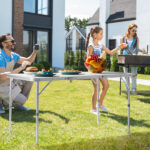 4ft Camping Folding Table, Aluminum Portable Picnic Table with Adjustable Height, 3 Fold Lightweight Outdoor Table for Indoor Travel Beach and Party - Image 12