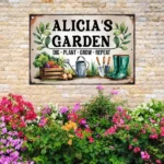 CIFbuy Personalized Garden Metal Sign Gardener Name Plaque Yard Wall Art Decor Gardening Gifts For Mom (TikTok, temu pick-up service) - Image 5