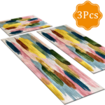 Three-piece kitchen rug set, non-slip and washable, abstract pattern kitchen hallway rug, soft and comfortable, suitable for sinks, floors, entrances, hallways and bathrooms. - Image 3