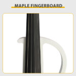 Full Size 4/4 Bunnel Edge Electric Silent Violin with Case Bow Rosin Headphone Connecting Line White - Image 7