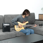 Do Not Sell on Amazon GW101 36in Small Scale Electric Bass Guitar Suit With Mahogany Body SS Pickups, Guitar Bag, Strap, Cable Burlywood - Image 9