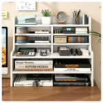 6-Tier Wooden Desktop Organizer, Adjustable Removable Shelves Craft Storage Rack with Anti-Fall Baffles for Pens Washi Tapes Stickers - Image 7