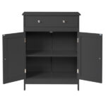 Black particleboard with melamine veneer, 60*30*80cm, double doors, single drawer, bathroom vanity - Image 2