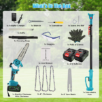 2-in-1 Cordless Pole Saw & Handheld Chainsaw, 1200W Brushless Motor with 2×3000mAh Batteries, 13FT Reach Adjustable Head, Auto Oil Lubrication & Safety Kit for Tree Pruning - Image 10