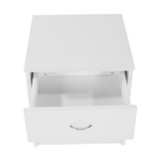 1-Drawer Bedside Table with Open Storage Space 2pcs Particleboard with Textured Melamine Surface Storage Cabinet 15.75*11.81*19.69in White - Image 15