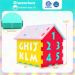 3D Puzzle Playhouse Mat for Kids 3+, 30.48×26.67×31.75cm EVA Foam Interlocking Mat with Alphabet Number Matching, Multi-Color - Image 10