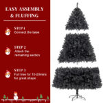 FCH 6ft 1050 Branches PVC Christmas Tree Black - Image 8