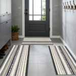 Three-piece kitchen rug set, non-slip and washable, abstract pattern kitchen hallway rug, soft and comfortable, suitable for sinks, floors, entrances, hallways and bathrooms. - Image 10