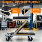 40" 2-in-1 Mechanic Creeper Seat with 360° Swivel Casters, Heavy Duty Metal Frame Auto Repair Rolling Stool with 1.5" Thick Oil-Proof Cushion for Garage Car Maintenance - Image 3