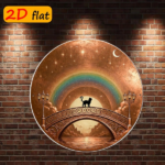 CIFbuy 2D Flat Round Aluminum Sign 7.87x7.87 Inch, "" Black Cat on Arch Bridge with Rainbow Night Sky Stars, on Arch Bridge with Rainbow Night Sky Stars, TikTok, TikTok, tememu Self-pickup Logiarics - Image 6