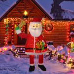 6FT Lighted Santa Claus Holding Bell Christmas Yard Decorations, Pre-lit Pull Up Santa with 200 Warm White LEDs, for Xmas Outdoor Holiday Indoor Decor Lighted Holiday Displays - Image 7
