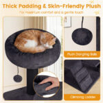 52" Tall Cat Tree Tower with Perches & Condos, Multi-Cat Playground with Scratching Posts (Dark Gray) - Image 10