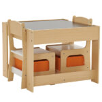 Children's Wooden Table And Chair Set With Two Storage Bags (One Table And Two Chairs) - Image 56