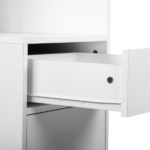 3-Tier Corner Salon Cabinet with 1 Door & 1 Drawer, 15mm E0 Grade Particleboard Matt White, 75.2" H Multipurpose Storage Cabinet for Beauty Salon Spa Bathroom Bedroom - Image 8