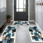 Three-piece kitchen rug set, non-slip and washable, abstract pattern kitchen hallway rug, soft and comfortable, suitable for sinks, floors, entrances, hallways and bathrooms. - Image 10