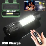 10Pcs Mini Zoomable LED Flashlight USB RechargeableCamping Hiking Flashlight Work light (US Logistics For USPS/DHL/Fedex/UPS. No designated logistics accepted TK/TMEU only For self-pickup - Image 12